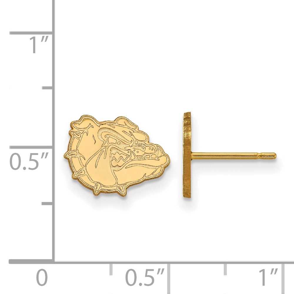 Sterling Silver Gold-plated LogoArt Gonzaga University Bulldog Extra Small Post Earrings