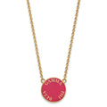 Sterling Silver Gold-plated LogoArt Gamma Phi Beta Sorority Text Large Color Enamel Pendant 18 inch Necklace