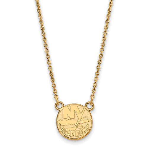 10k Gold NHL LogoArt New York Islanders Small Pendant 18 inch Necklace