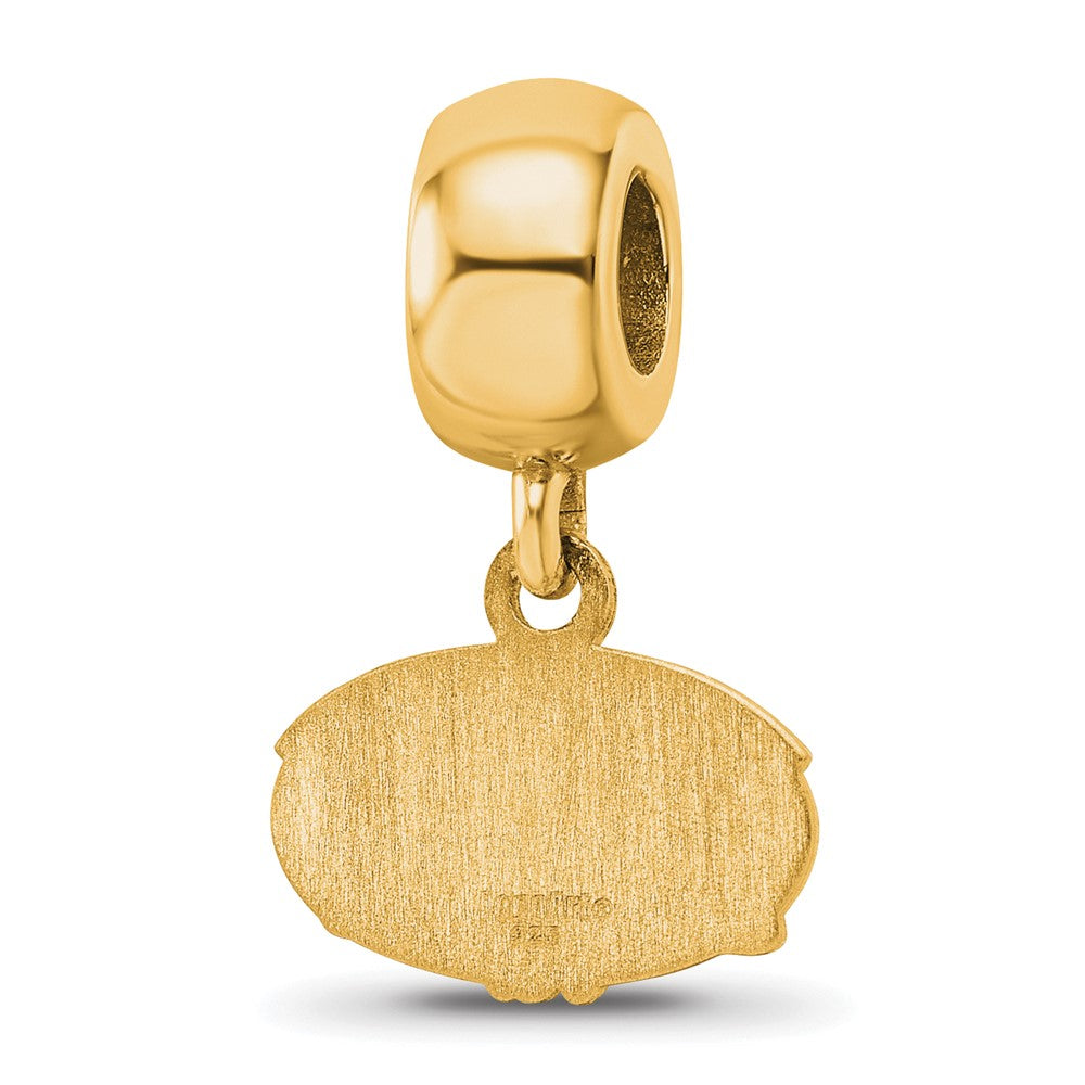 Sterling Silver Gold-plated LogoArt Jacksonville State U. Extra Small Dangle Bead Charm