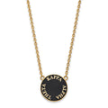 Sterling Silver Gold-plated LogoArt Kappa Alpha Theta Sorority Text Large Color Enamel Pendant 18 inch Necklace