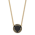 Sterling Silver Gold-plated LogoArt Kappa Alpha Theta Sorority Text Large Color Enamel Pendant 18 inch Necklace