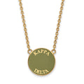 Sterling Silver Gold-plated LogoArt Kappa Delta Sorority Text Large Color Enamel Pendant 18 inch Necklace