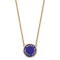 Sterling Silver Gold-plated LogoArt Kappa Kappa Gamma Sorority Text Large Color Enamel Pendant 18 inch Necklace
