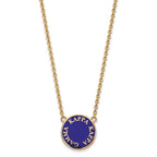 Sterling Silver Gold-plated LogoArt Kappa Kappa Gamma Sorority Text Large Color Enamel Pendant 18 inch Necklace