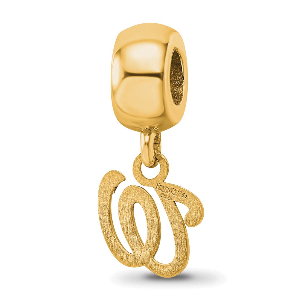 Sterling Silver Gold Plated Major League Baseball LogoArt Washington Nationals Dangle Bead