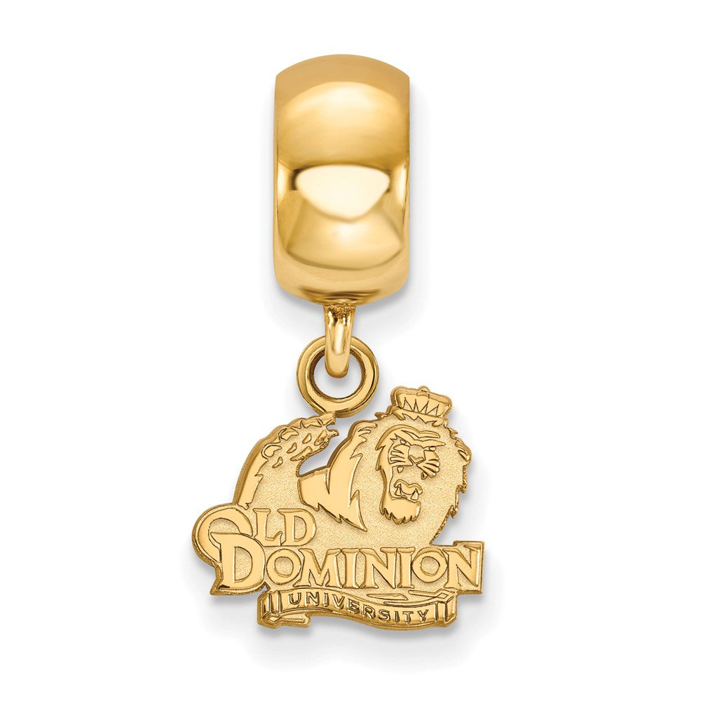 Sterling Silver Gold-plated LogoArt Old Dominion University Extra Small Dangle Bead Charm