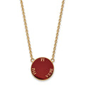 Sterling Silver Gold-plated LogoArt Pi Beta Phi Sorority Text Large Color Enamel Pendant 18 inch Necklace