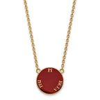 Sterling Silver Gold-plated LogoArt Pi Beta Phi Sorority Text Large Color Enamel Pendant 18 inch Necklace