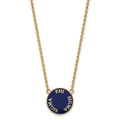 Sterling Silver Gold-plated LogoArt Phi Sigma Sigma Sorority Text Large Color Enamel Pendant 18 inch Necklace