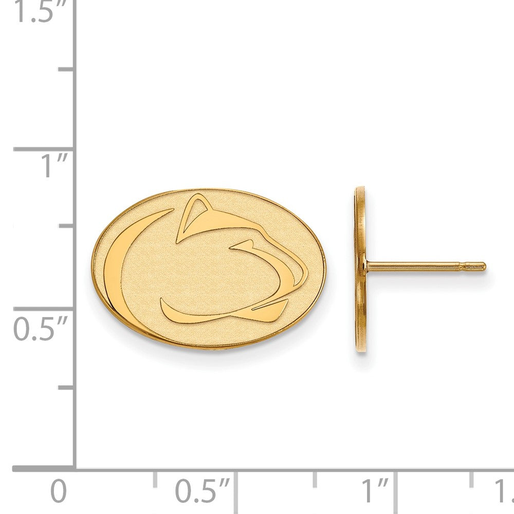 14k Gold LogoArt Penn State University Lion Small Post Earrings