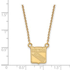 14k Gold NHL LogoArt New York Rangers Small Pendant 18 inch Necklace