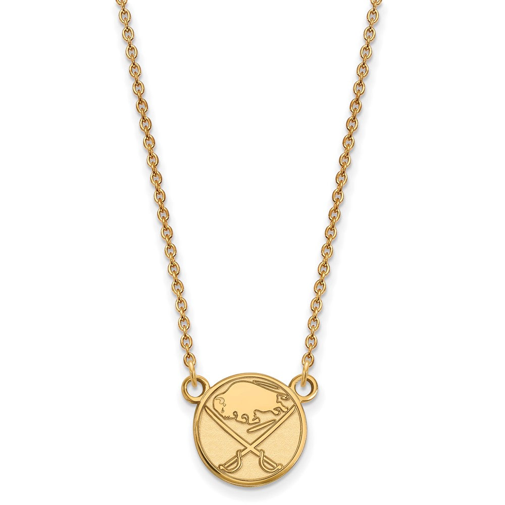 14k Gold NHL LogoArt Buffalo Sabres Small Pendant 18 inch Necklace