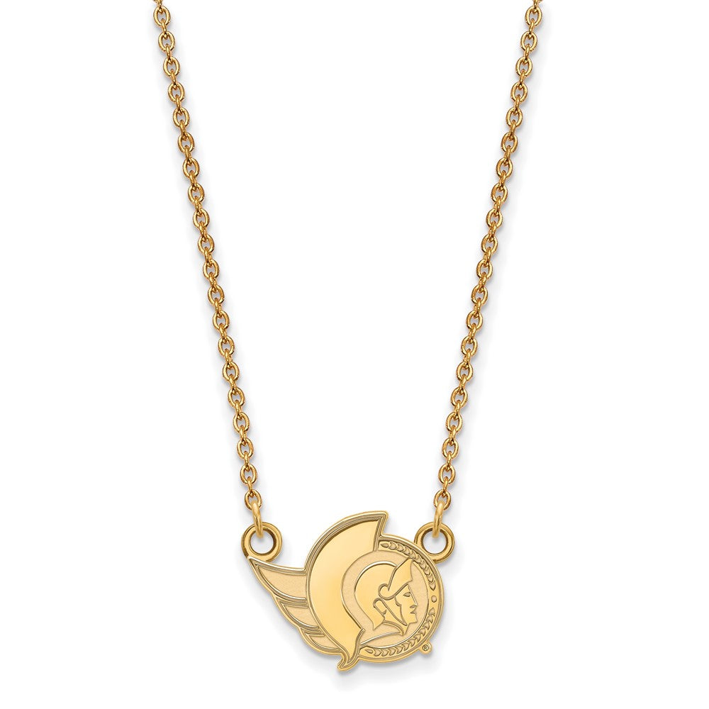 14k Gold NHL LogoArt Ottawa Senators Small Pendant 18 inch Necklace