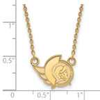 Sterling Silver Gold-plated NHL LogoArt Ottawa Senators Small Pendant 18 inch Necklace