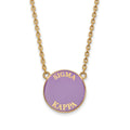 Sterling Silver Gold-plated LogoArt Sigma Kappa Sorority Text Large Color Enamel Pendant 18 inch Necklace
