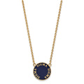 Sterling Silver Gold-plated LogoArt Sigma Sigma Sigma Sorority Text Large Color Enamel Pendant 18 inch Necklace
