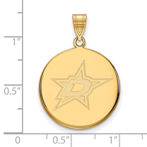 10k Gold NHL LogoArt Dallas Stars Large Disc Pendant