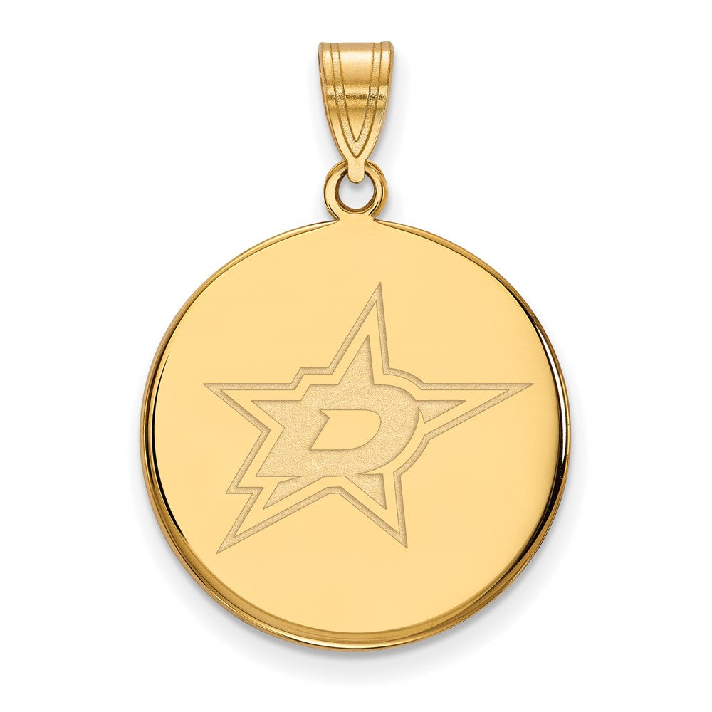 10k Gold NHL LogoArt Dallas Stars Large Disc Pendant