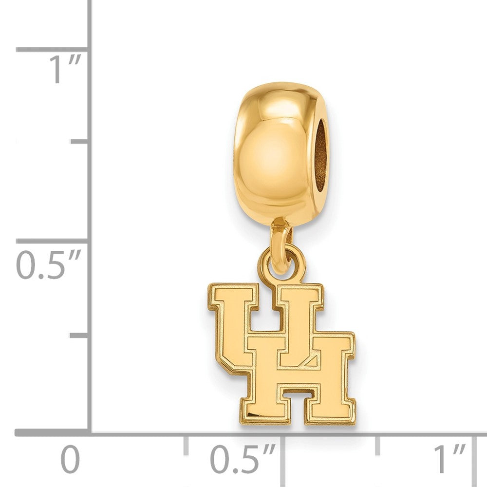 Sterling Silver Gold-plated LogoArt University of Houston U-H Extra Small Dangle Bead Charm