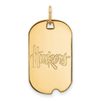 10k Gold LogoArt University of Nebraska Huskers Small Dog Tag Pendant