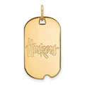 Sterling Silver Gold-plated LogoArt University of Nebraska Huskers Small Dog Tag Pendant