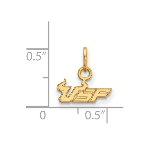 10k Gold LogoArt University of South Florida U-S-F Extra Small Pendant