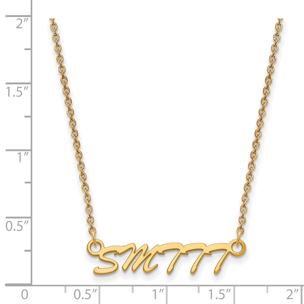 Sterling Silver Gold-plated LogoArt University of Southern Mississippi Small Pendant 18 inch Necklace