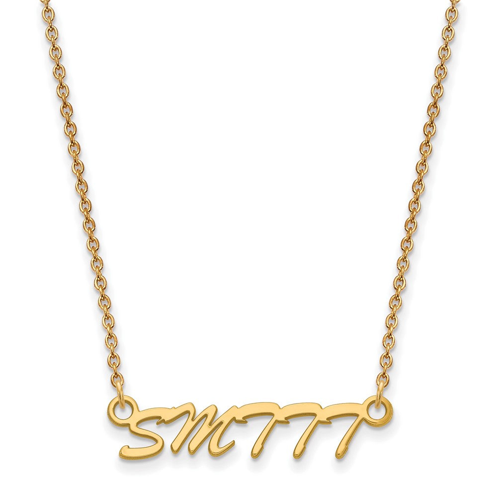 Sterling Silver Gold-plated LogoArt University of Southern Mississippi Small Pendant 18 inch Necklace