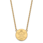 Sterling Silver Gold-plated LogoArt College of William and Mary Large Disc Pendant 18 inch Necklace