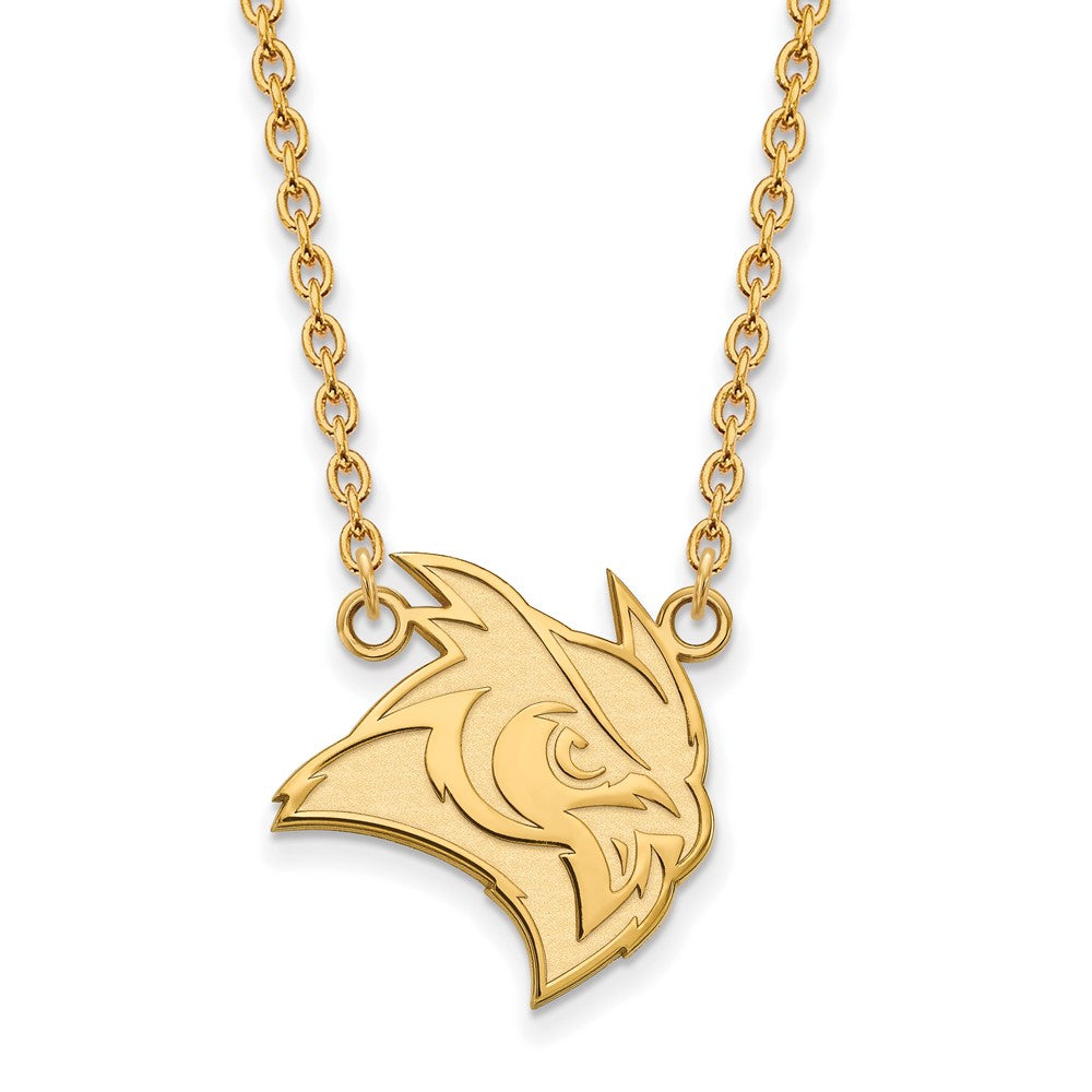 10k Gold LogoArt Rice University Owl Large Pendant 18 inch Necklace
