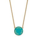 Sterling Silver Gold-plated LogoArt Zeta Tau Alpha Sorority Text Large Color Enamel Pendant 18 inch Necklace
