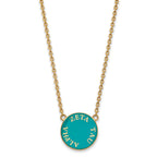 Sterling Silver Gold-plated LogoArt Zeta Tau Alpha Sorority Text Large Color Enamel Pendant 18 inch Necklace