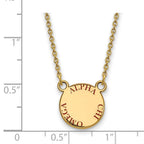 Sterling Silver Gold-plated LogoArt Alpha Chi Omega Sorority Text Small Color Enamel Pendant 18 inch Necklace