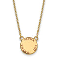 Sterling Silver Gold-plated LogoArt Alpha Chi Omega Sorority Text Small Color Enamel Pendant 18 inch Necklace