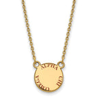 Sterling Silver Gold-plated LogoArt Alpha Chi Omega Sorority Text Small Color Enamel Pendant 18 inch Necklace