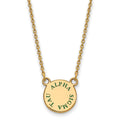 Sterling Silver Gold-plated LogoArt Alpha Sigma Tau Sorority Text Small Color Enamel Pendant 18 inch Necklace