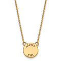 Sterling Silver Gold-plated LogoArt Alpha Phi Sorority Text Small Color Enamel Pendant 18 inch Necklace