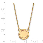 Sterling Silver Gold-plated LogoArt Alpha Sigma Alpha Sorority Text Small Color Enamel Pendant 18 inch Necklace