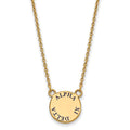 Sterling Silver Gold-plated LogoArt Alpha Xi Delta Sorority Text Small Color Enamel Pendant 18 inch Necklace