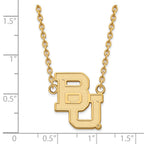 10k Gold LogoArt Baylor University Bears Large Pendant 18 inch Necklace