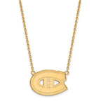 14k Gold NHL LogoArt Montreal Canadiens Large Pendant 18 inch Necklace