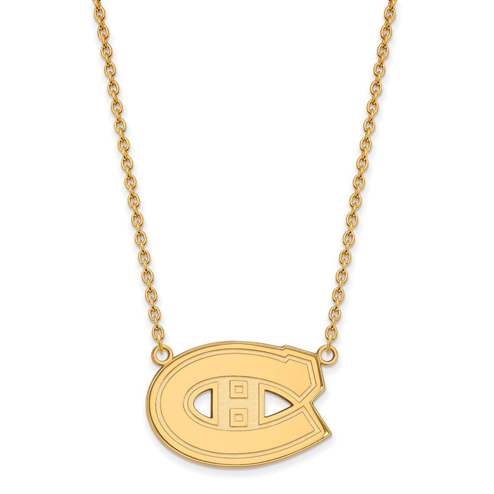 10k Gold NHL LogoArt Montreal Canadiens Large Pendant 18 inch Necklace