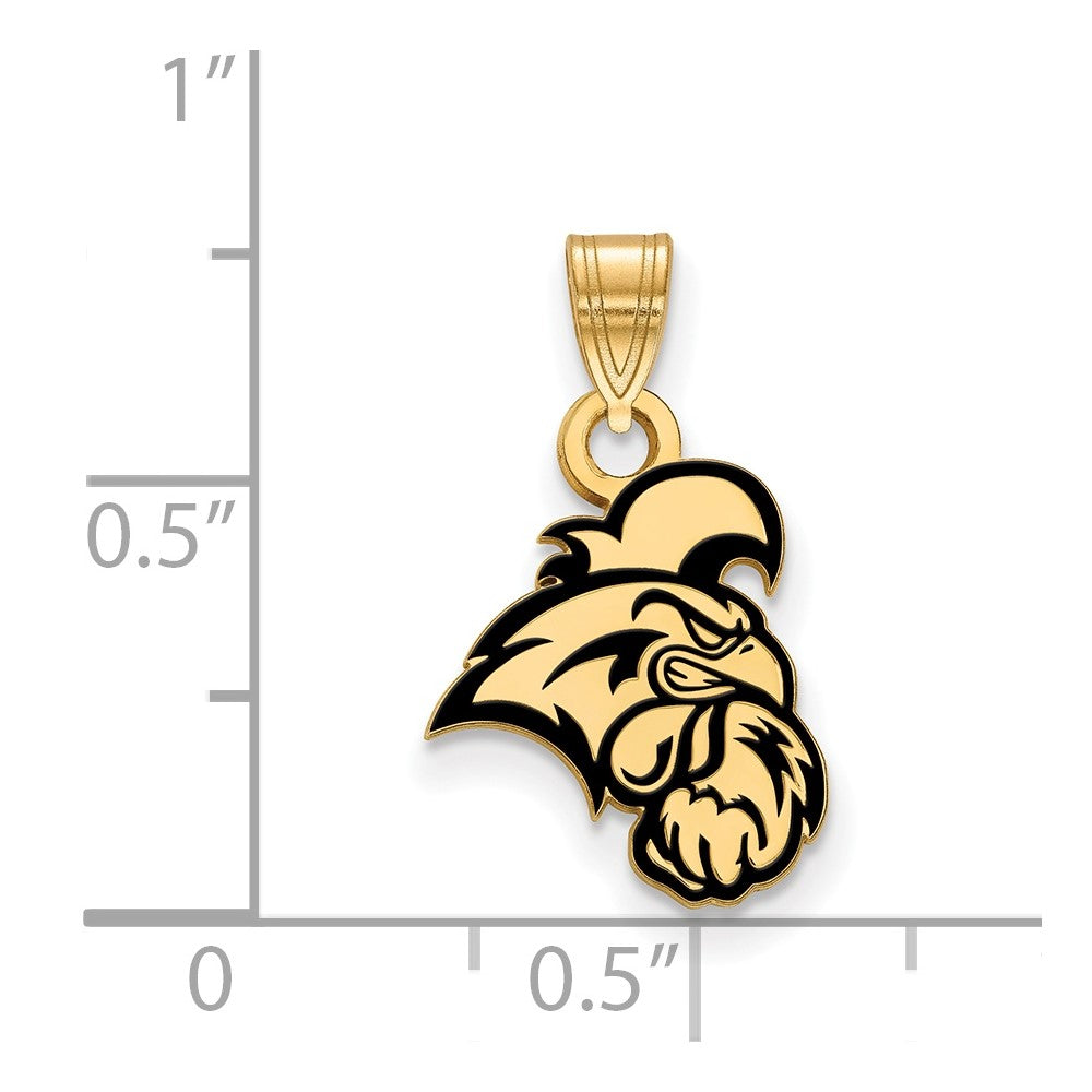 Sterling Silver Gold-plated LogoArt Coastal Carolina University Chanticleer Small Enameled Pendant