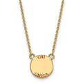 Sterling Silver Gold-plated LogoArt Chi Omega Sorority Text Small Color Enamel Pendant 18 inch Necklace