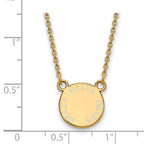 Sterling Silver Gold-plated LogoArt Delta Delta Delta Sorority Text Small Color Enamel Pendant 18 inch Necklace