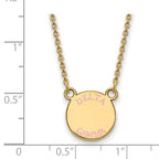 Sterling Silver Gold-plated LogoArt Delta Gamma Sorority Text Small Color Enamel Pendant 18 inch Necklace