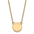 Sterling Silver Gold-plated LogoArt Delta Gamma Sorority Text Small Color Enamel Pendant 18 inch Necklace