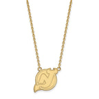 14k Gold NHL LogoArt New Jersey Devils Large Pendant 18 inch Necklace