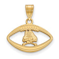 Sterling Silver Gold-plated LogoArt East Carolina University Pirate Football Pendant